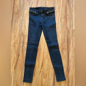 J Brand Leah dark grey skinny Jean with zipper waistband size 25